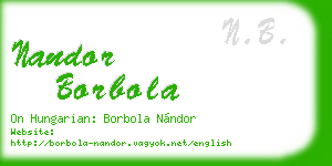 nandor borbola business card